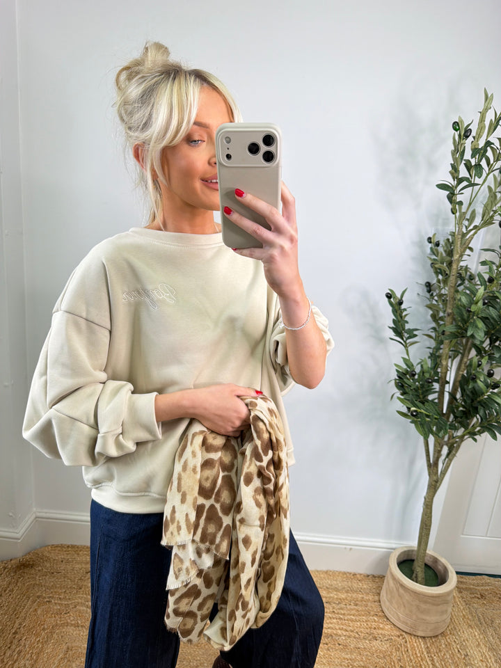 Bonjour Sweatshirt - Cream