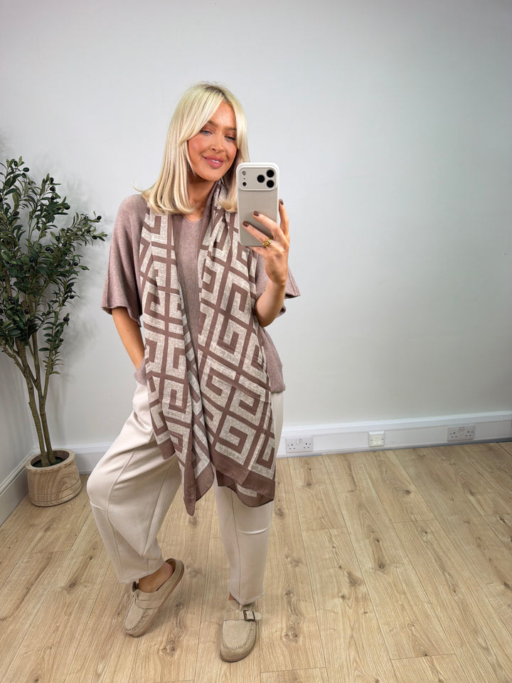 Geo Scarf - Mocha