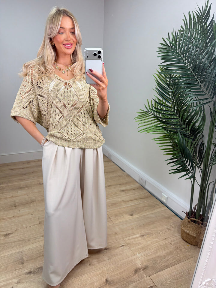 Valerie Gold Lurex Top