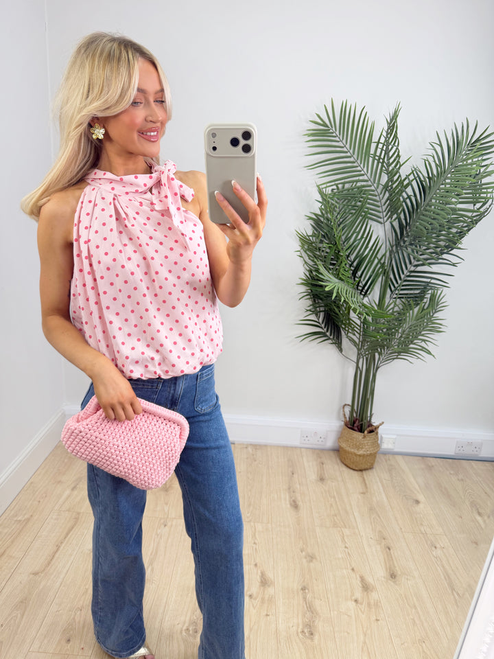 Lenia Polka Dot Top - Pink