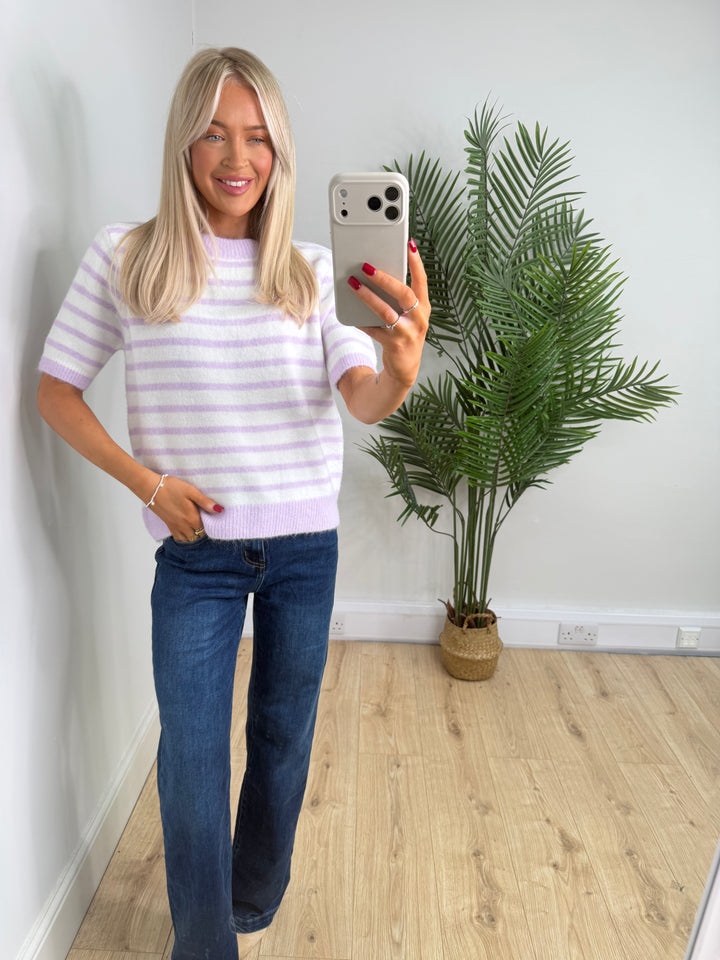 Fern Stripe Knit - Lilac Stripe