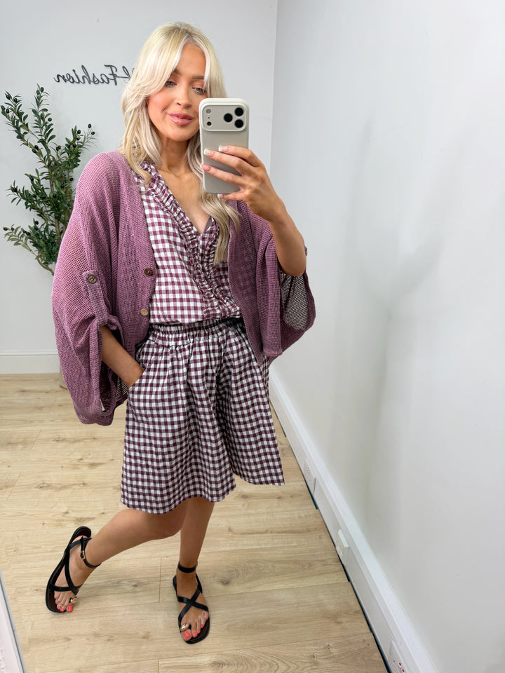 Morocco Mesh Cardigan - Mauve