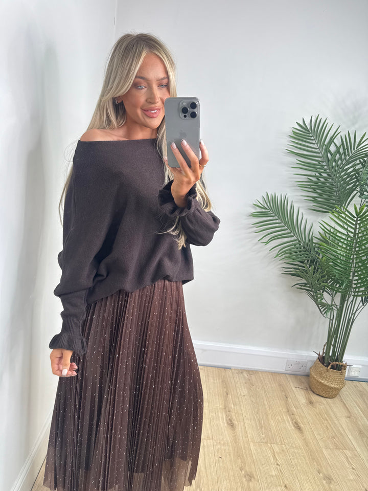 Long Sleeved Jess Knit - Chocolate