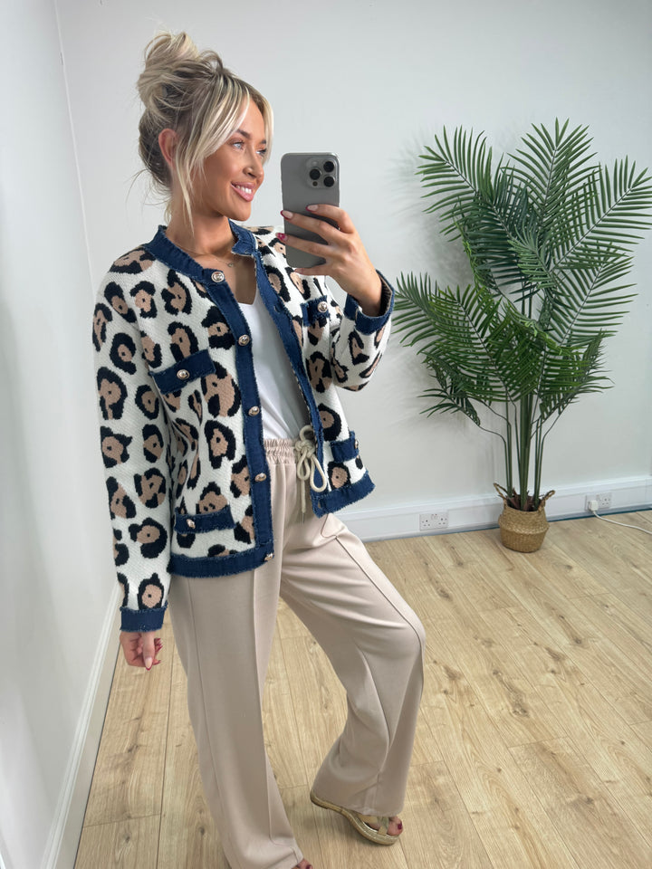 Freya Leopard Jacket - Cream