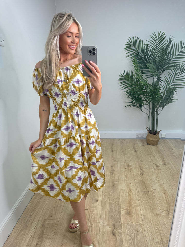 Priya Magic Dress - Mustard & Lilac