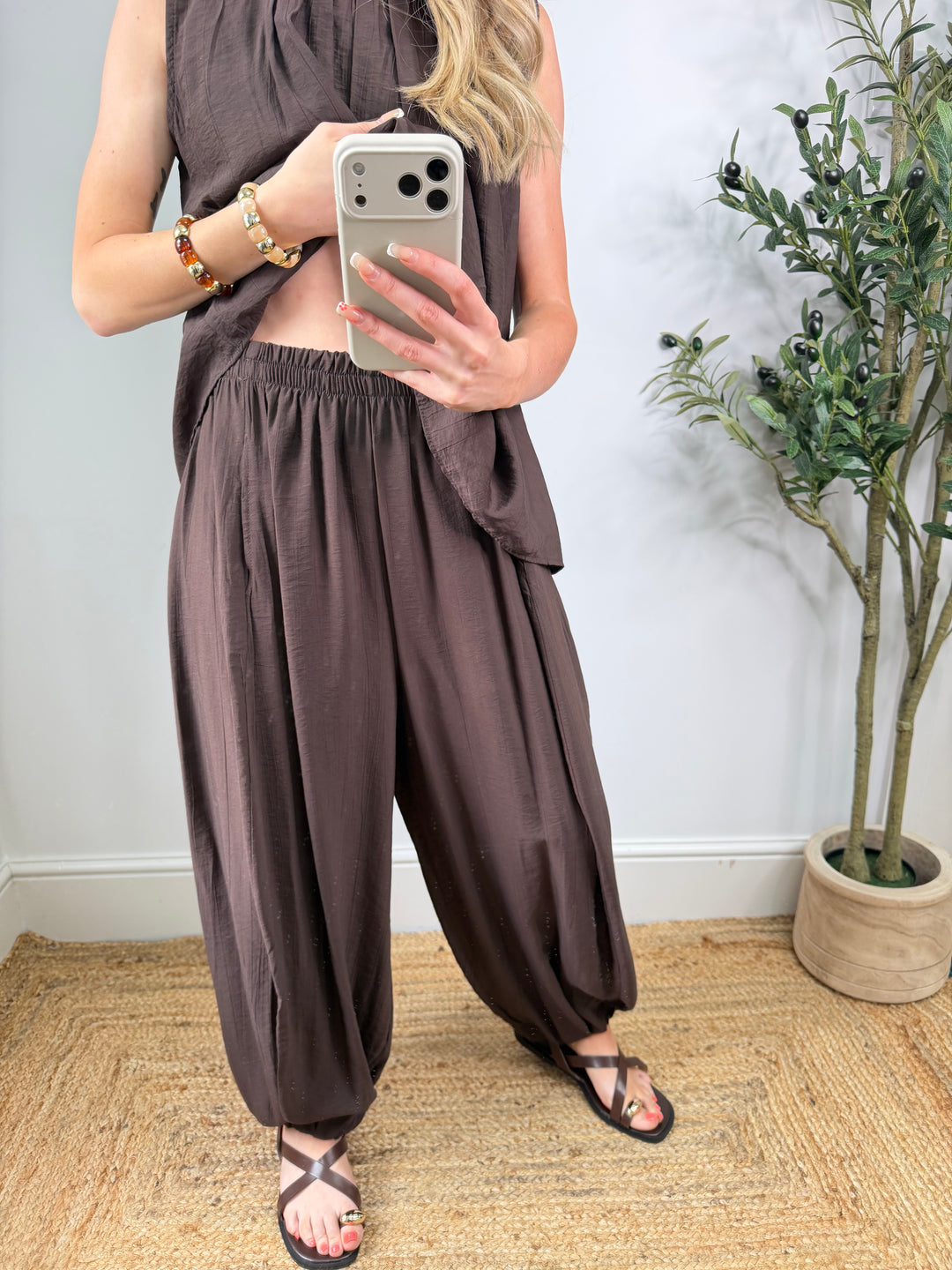 Cindy Balloon Trousers - Chocolate