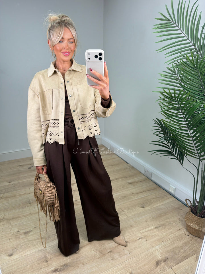 Bonnie Suede Jacket - Beige