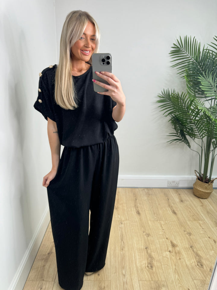 Gold Button Coord - Black