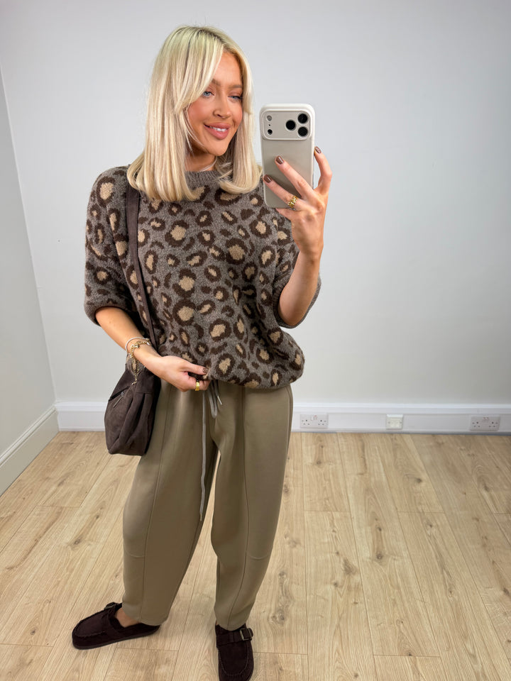 Isla Leopard Knit - Chocolate & Caramel