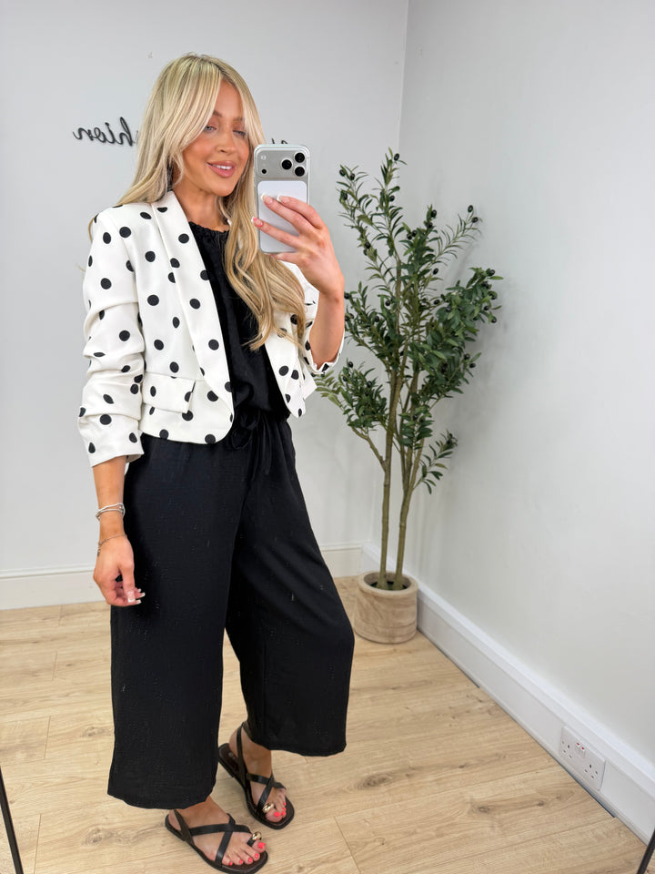 Penny Cropped Blazer - White