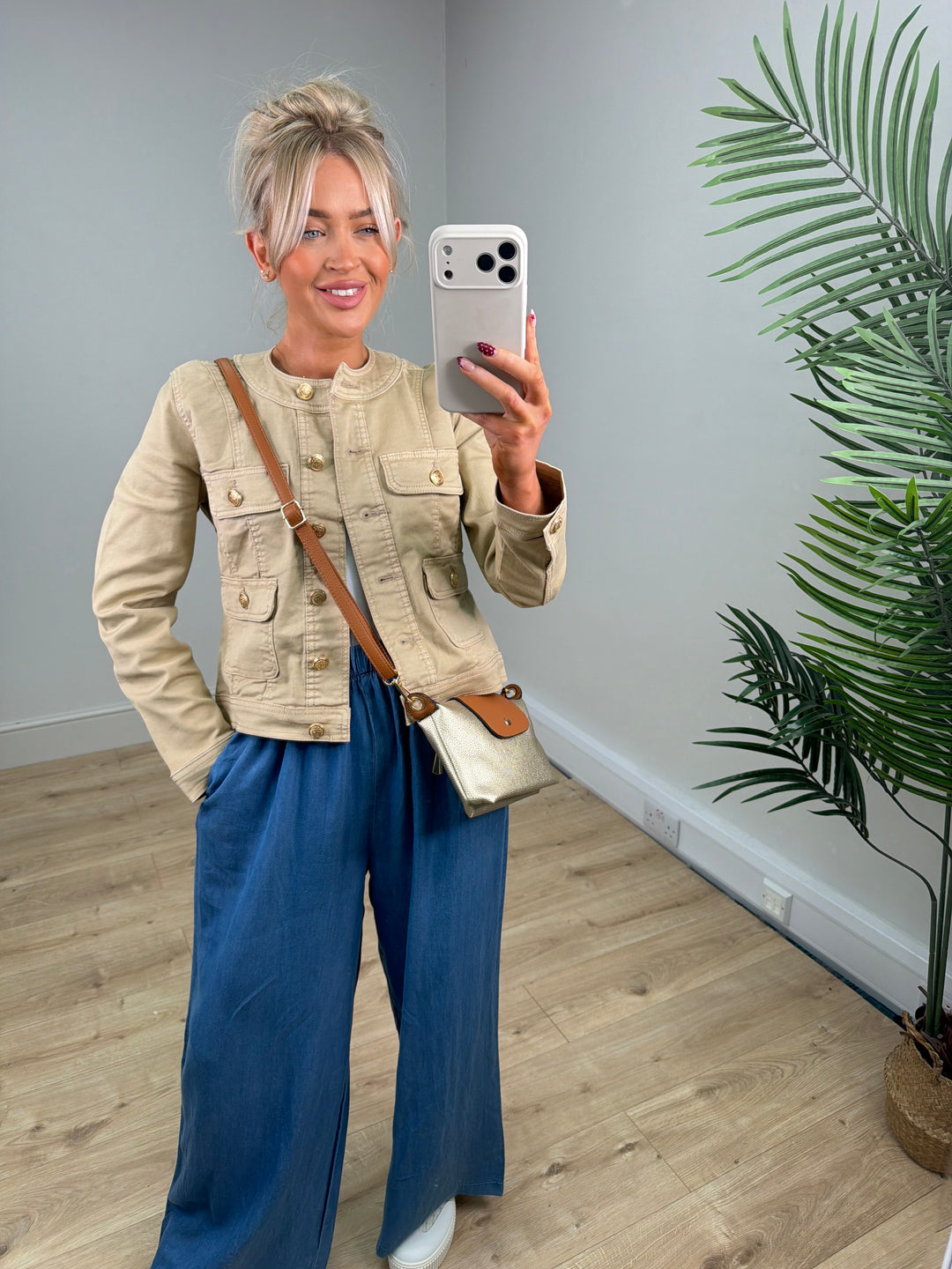 Monica Denim Jacket - Camel