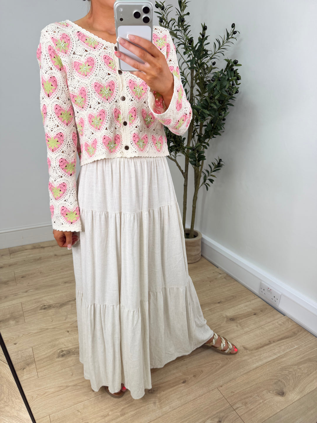 Marbella Linen Skirt - Cream