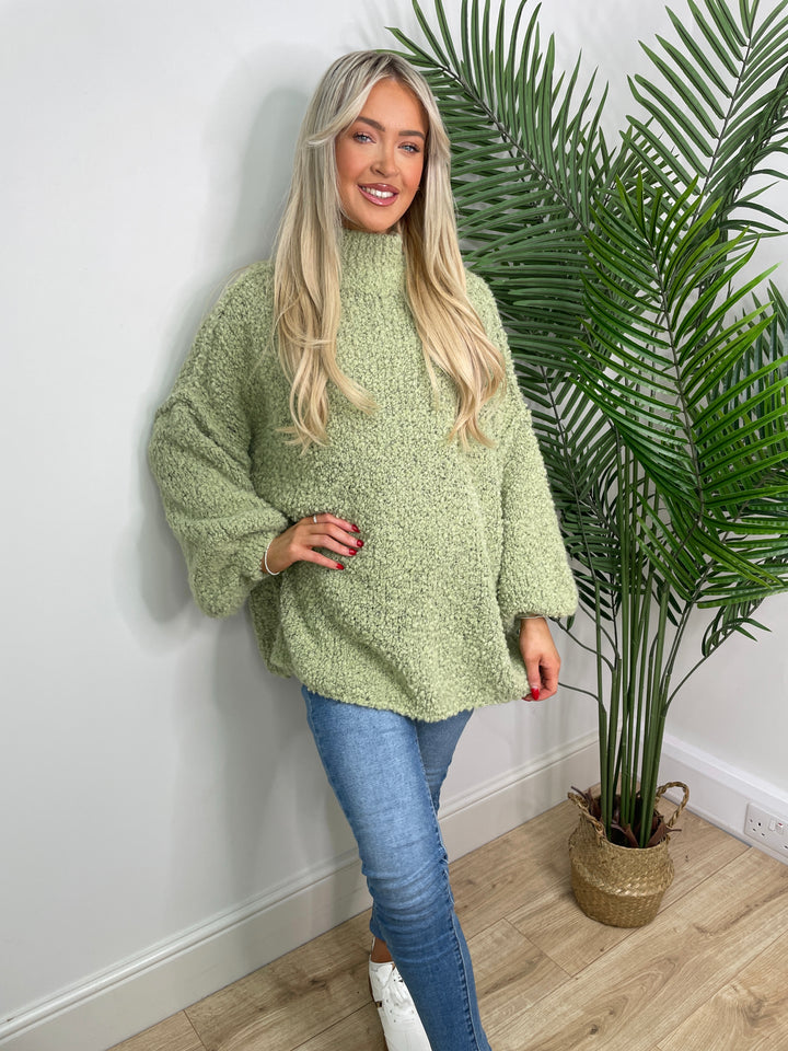 Alexis Popcorn Chunky Knit - Pistachio