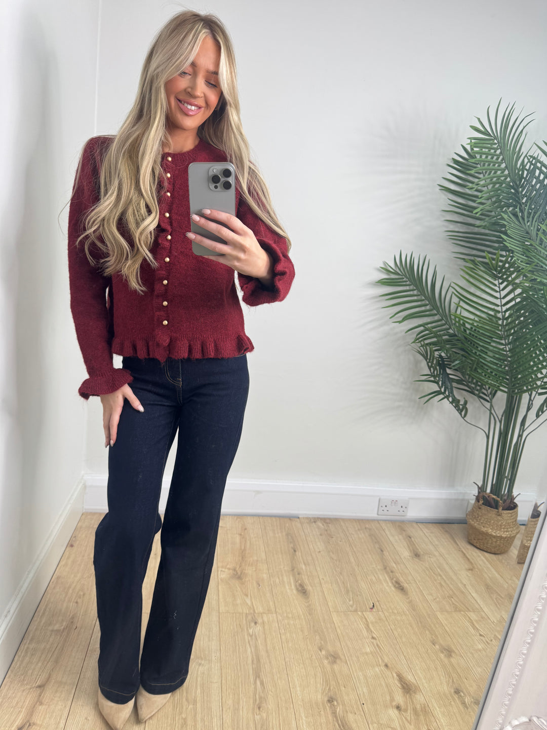 Tessa Frill Knit - Bugundy