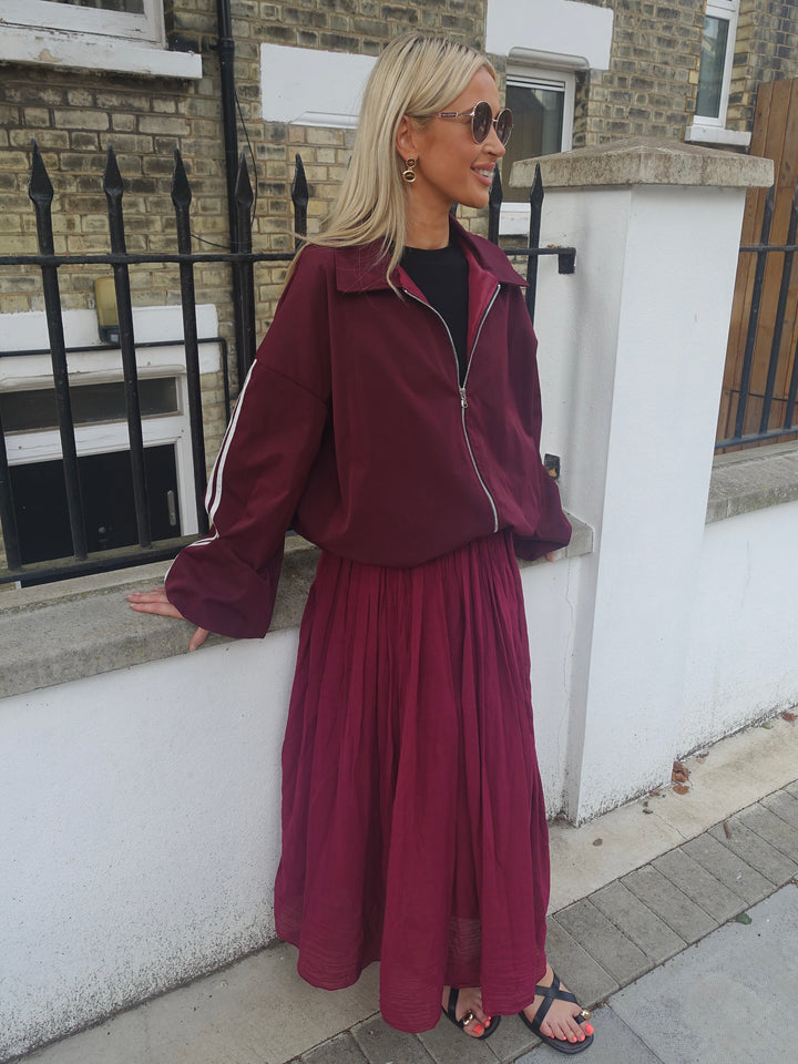 Renda Skirt - Wine Red