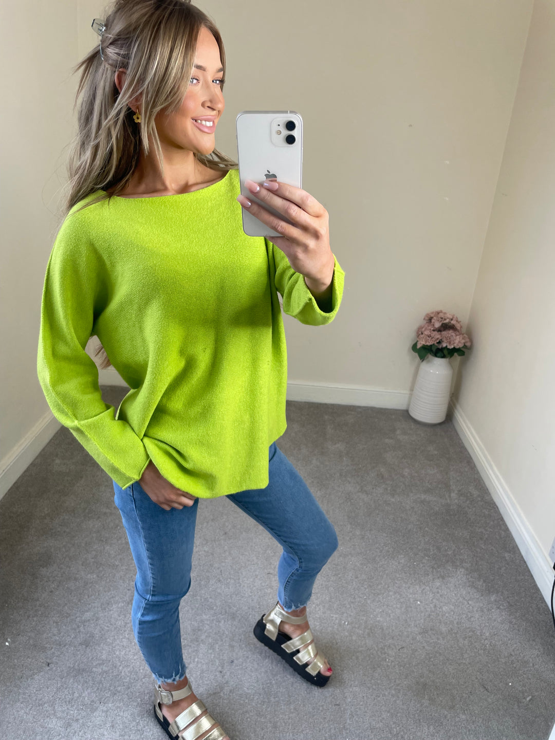 Tammy Knitted Top - Lime