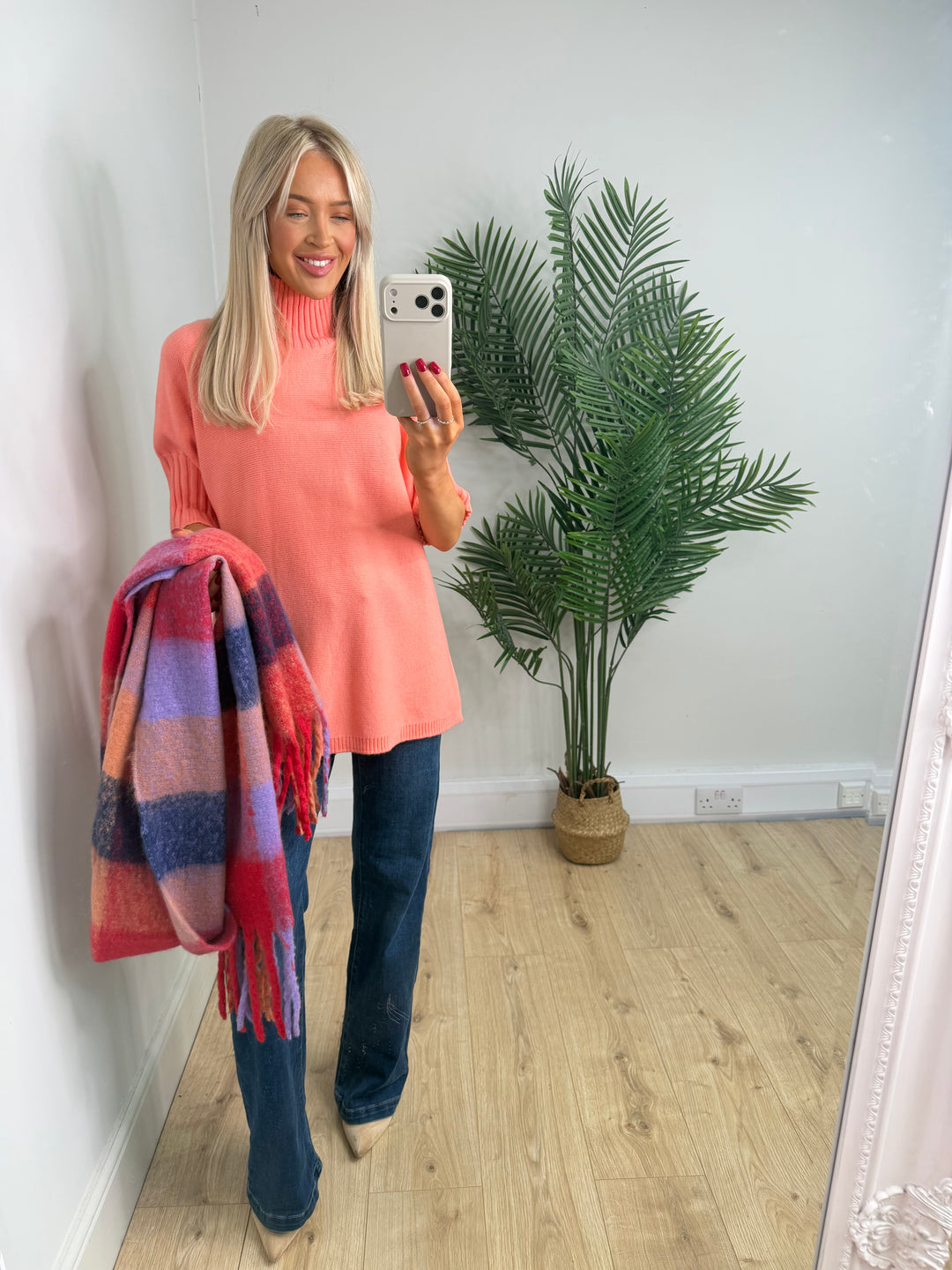 Bobbi High Neck Knit - Peach