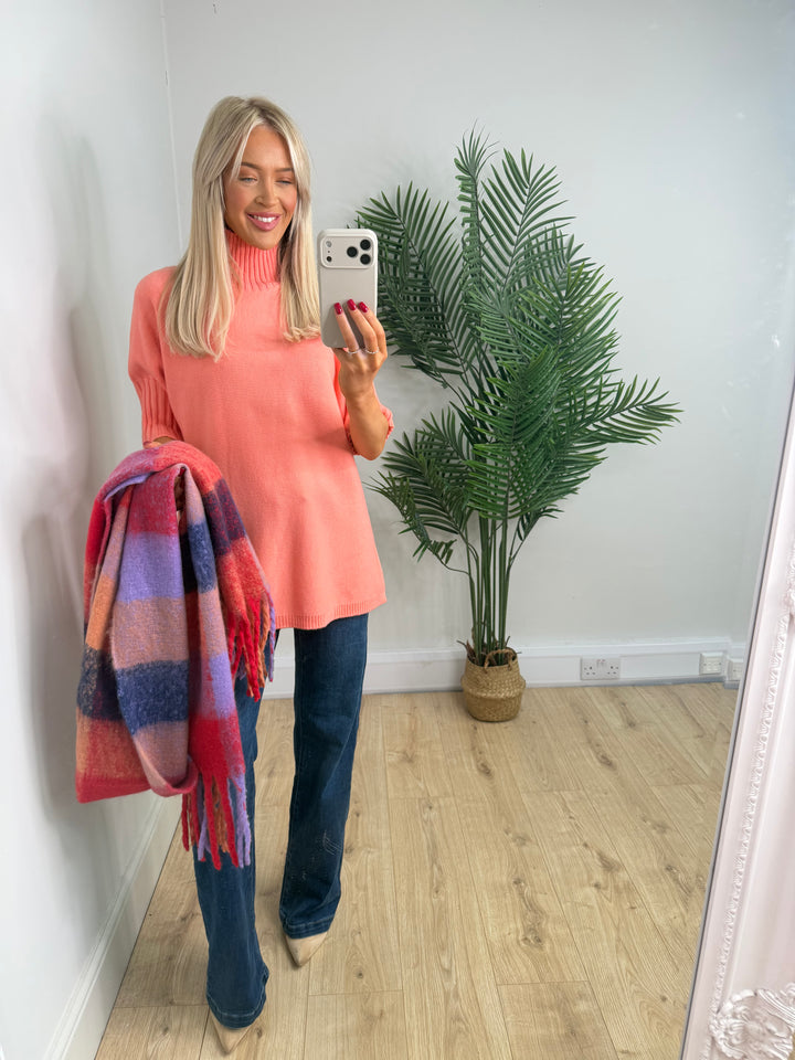 Bobbi High Neck Knit - Peach