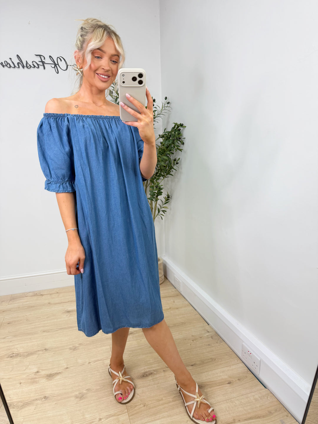 Evie Chambray Dress - Dark Wash