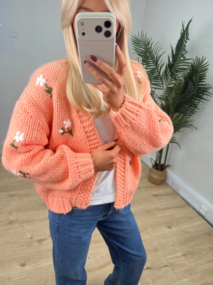 Wild Flower Cardigan - Peach