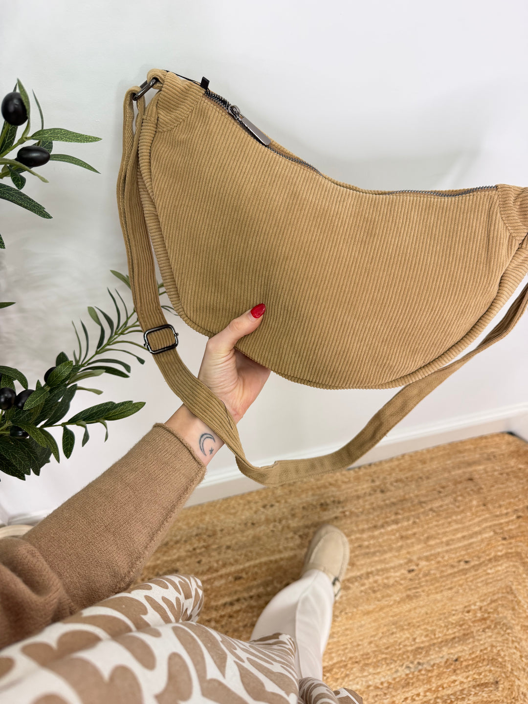 Cord Sling Bag - Tan
