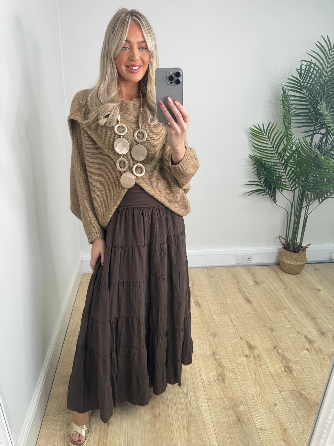 Ava Cross Over Knit - Camel