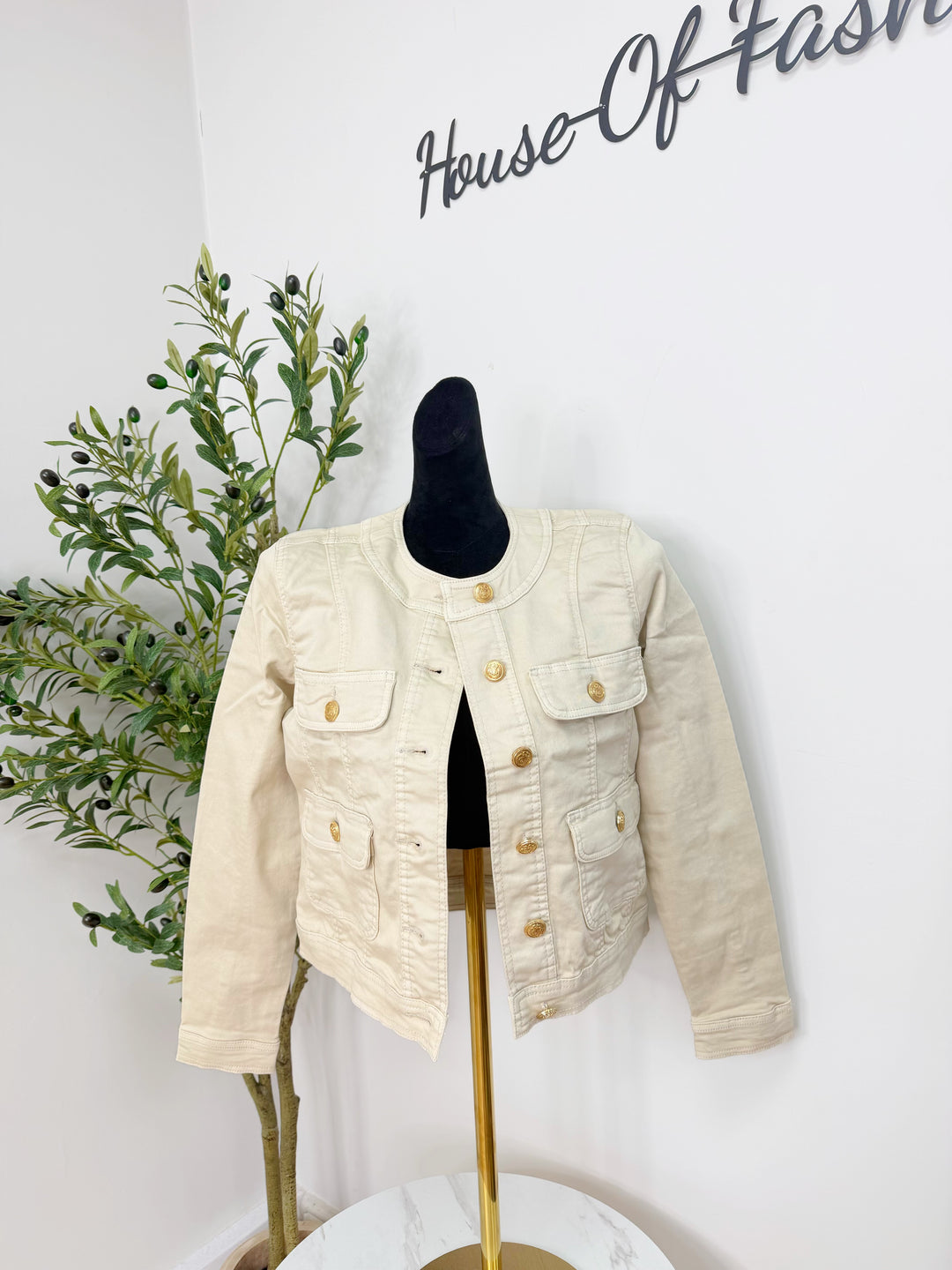 Monica Denim Jacket - Cream