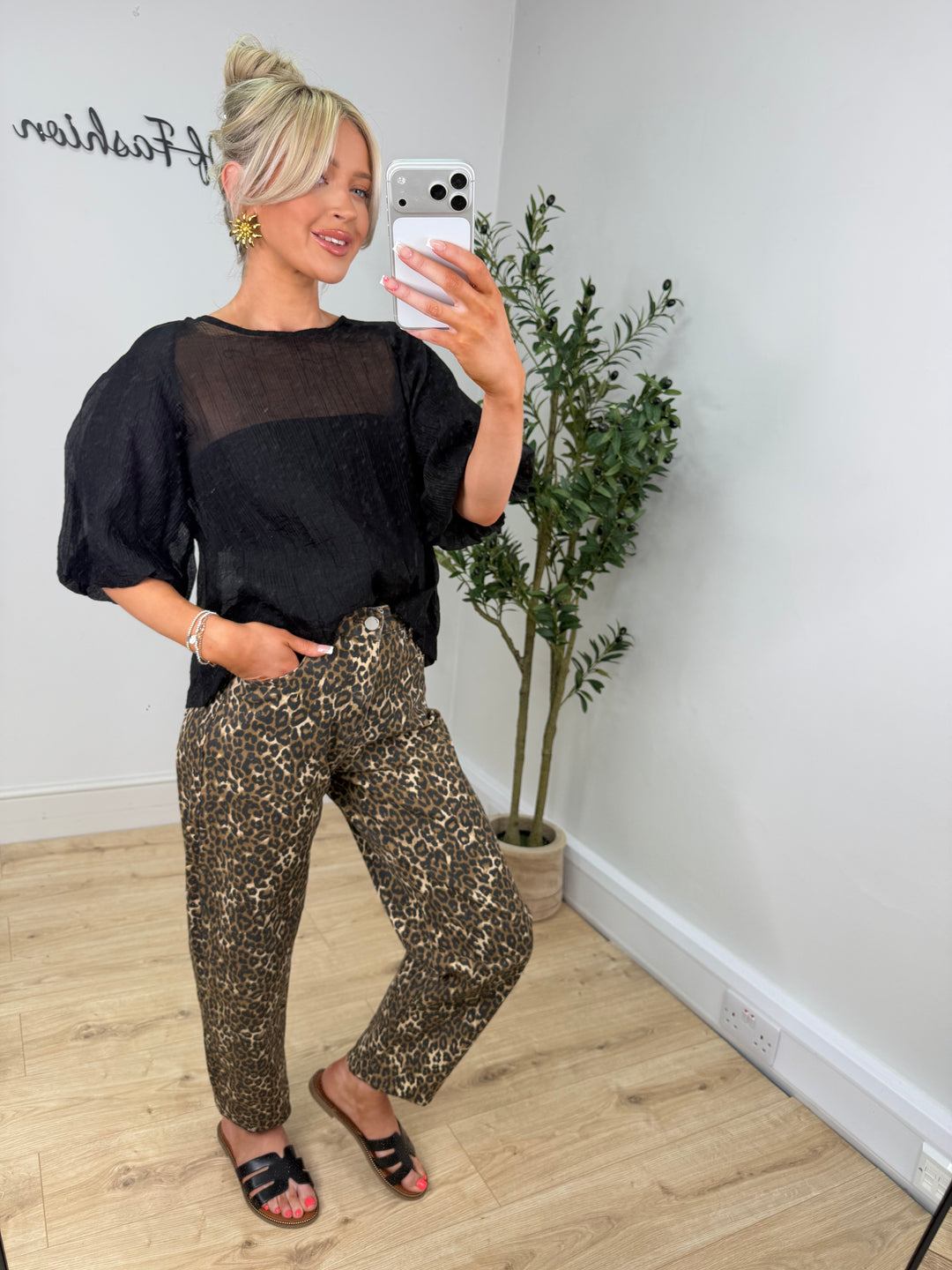 Barrel Jeans - Leopard