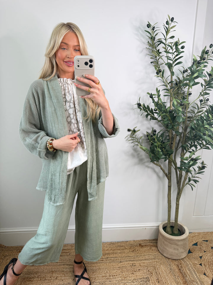 Ada Mesh Cardigan - Khaki