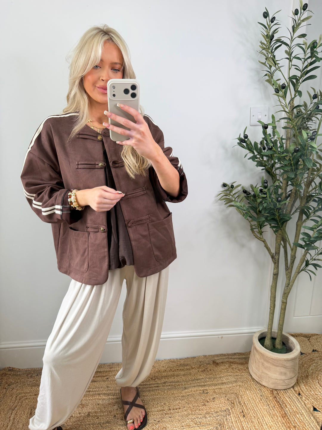 Stacie Military Suede Jacket