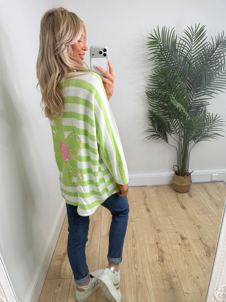 Summer Flower Knit - Lime