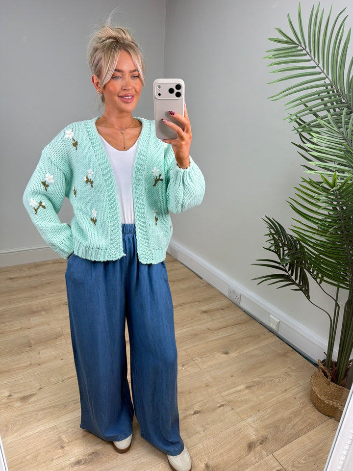 Wild Flower Cardigan - Mint