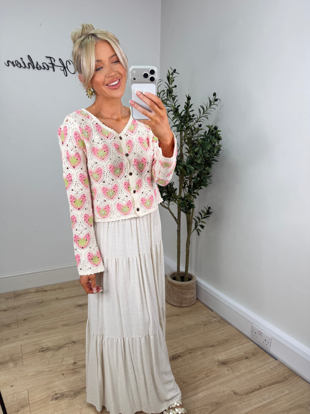 Demi Crochet Top - Pink & Lime