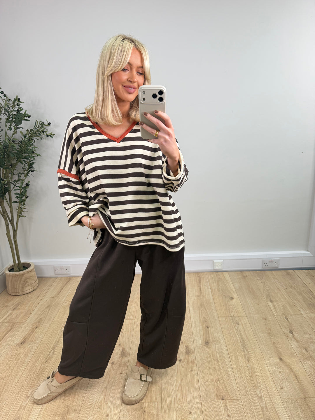 Jamie Stripe Sweatshirt - Black