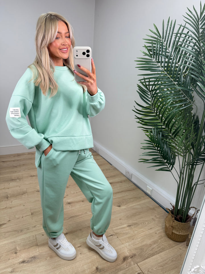 Slogan Patch Loungewear - Mint