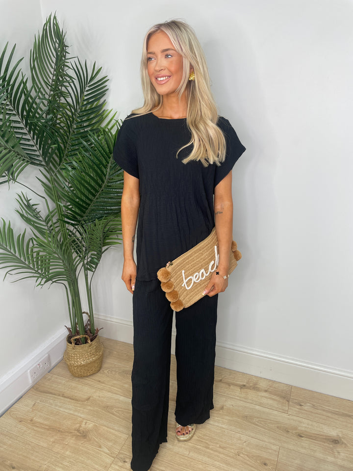 Nina Pleated Coord - Black
