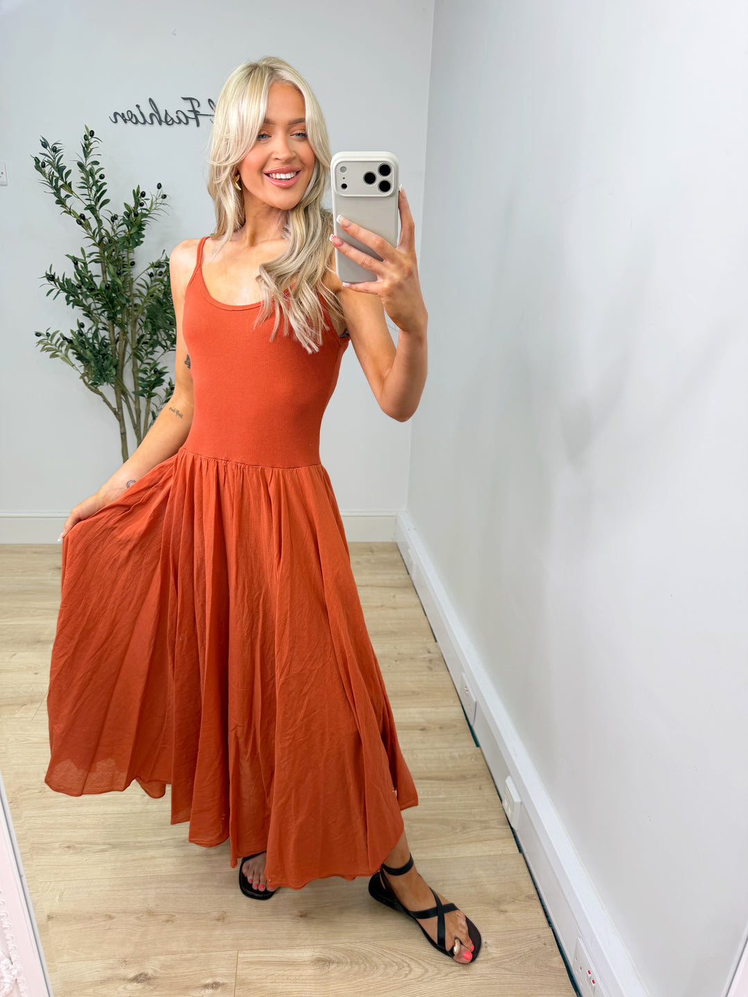 Anaya Dress - Rust