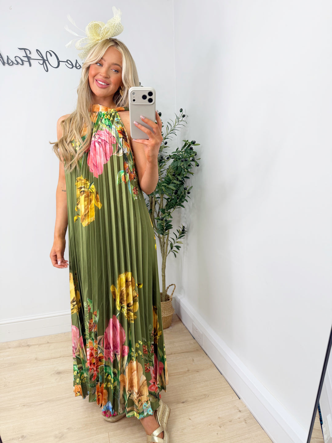 Marcel Dress - Khaki & Pink Floral