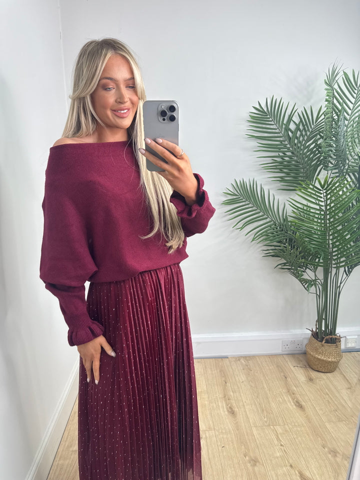 Long Sleeved Jess Knit - Burgundy