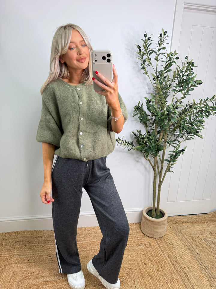 Kassia Cardigan - Artichoke Short Sleeve