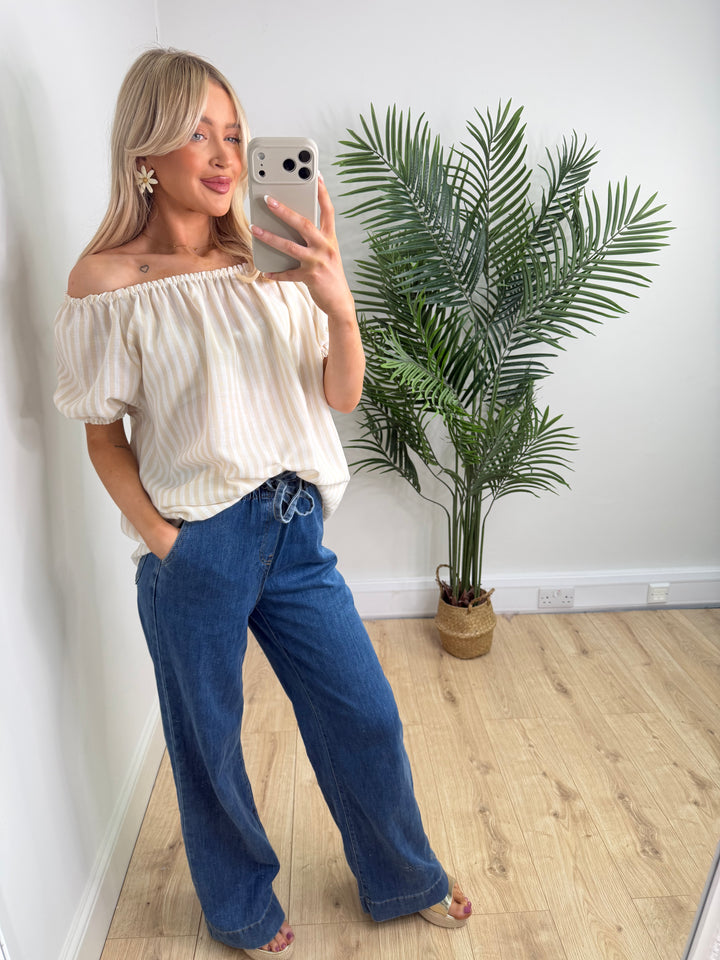 Walter Stripe Bardot - Cream