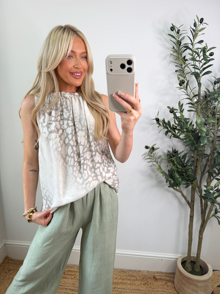 Lottie Leopard Top - Cream