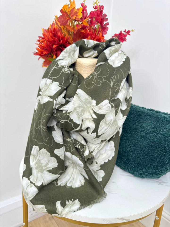 Flora Scarf - Khaki