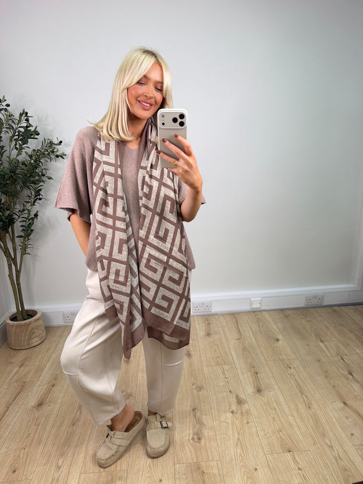 Geo Scarf - Mocha