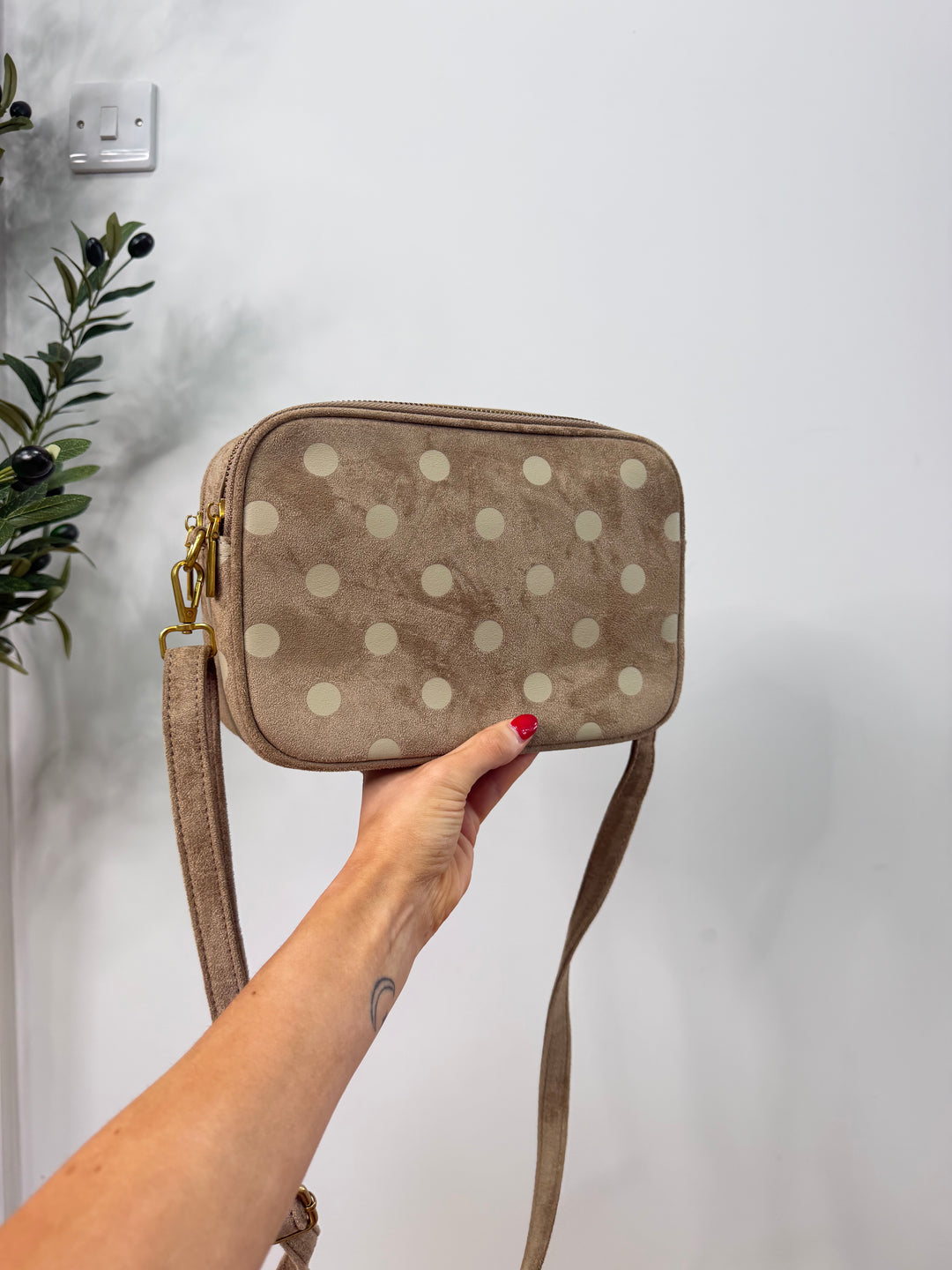 Doris Dotty Bag - Mocha & Cream