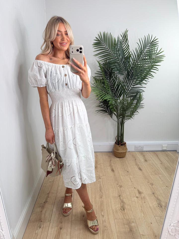 Broderie Anglaise Magic Dress - White