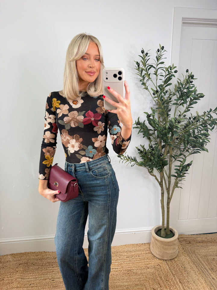 Cashmere Blend Top - Floral
