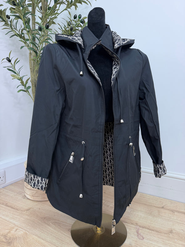 Reversible Inspired Rain Mac - Black