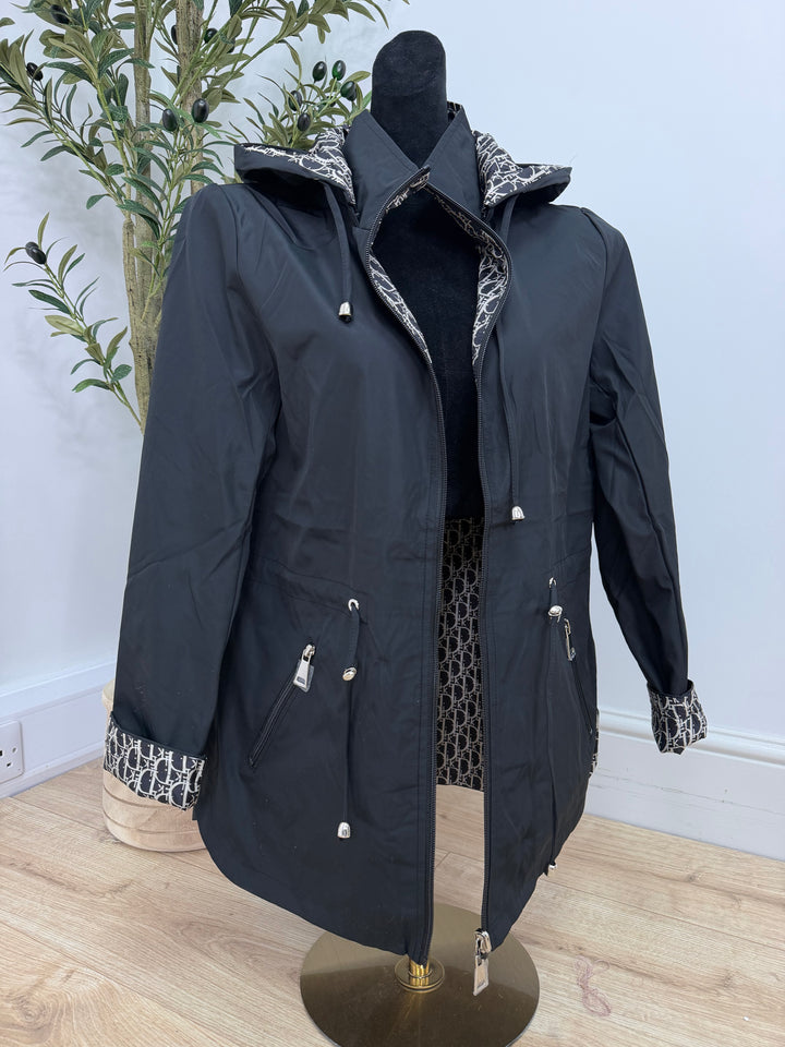 Reversible Inspired Rain Mac - Black