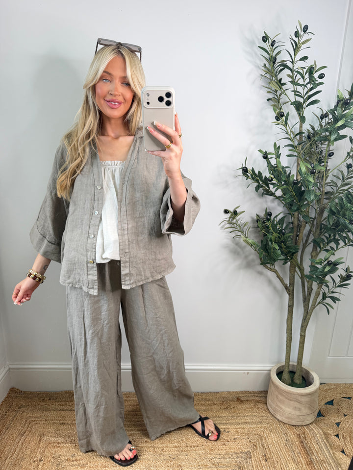 Milo Linen Jacket - Mocha
